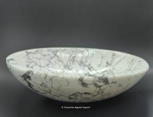 Bol sculpté en howlite blanche en gros, pierre de cristal apaisante, quartz naturel de guérison, pierre précieuse décorative, porte-bijoux pour cadeaux - Product Image 2