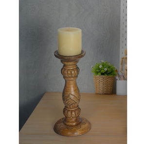 Nouveauté Bougie pilier en bois faite à la main Porte-bougie Décoration de table pour la maison Mariage Noël Éclairage - Product Image 4