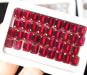Lab Ruby Octagon Gemstone 11X9mm 12X10mm 14X10mm Piedra preciosa suelta para la fabricación de joyas Lab Created Lab Ruby Deep Red - Product Image 5