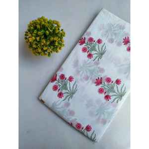 Tissu en voile de coton pur imprimé à la main JBRTMJ26, style indien et africain, rayé pour sacs et ameublement, fil peigné et cardé - Product Image 1