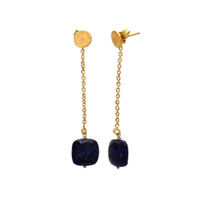 Pendientes de plata con forma de cojín, piedra preciosa lapislázuli 925 - Product Image 1