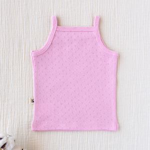Débardeur tricoté rose sans manches pour bébé fille, en coton respirant, col rond, décontracté, pour l'été, 0-24 mois - Product Image 2