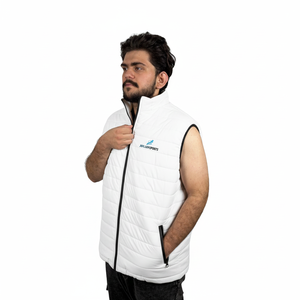 Chaleco Acolchado Personalizado de Invierno, Impermeable, sin Mangas, con Cierre de Cremallera, Brillante, con Cuello Alto, para Hombre - Product Image 4