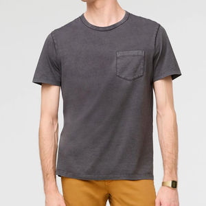 T-shirts pour hommes 100% coton avec poches, col rond incurvé plus long, musculation, fitness, respirant, écologique - Product Image 1