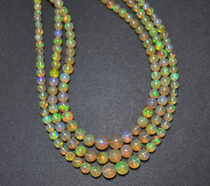 Cuentas redondas facetadas de ópalo de fuego Natural etíope 3,50-7MM lisas 16 pulgadas 40 CT tratadas térmicamente 8mm piedras preciosas sueltas altas - Product Image 6