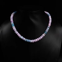 Collier de perles d'opale de lavande de qualité faite à la main de haute brillance avec perles de pierre rondes finition lisse pour la conception de cadeau de bijoux pour femmes