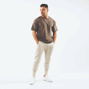 Pantalones de chándal de pierna recta con etiqueta privada personalizada al por mayor, pantalones de chándal de felpa francesa para hombre, pantalones para correr - Product Image 1