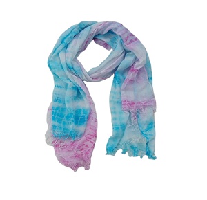 Bufandas de diseñador para mujer Tie-Die Digital Printed Modal Cotton Gorgeous Blue and Pink Versatile Colors Bulk Supply - Product Image 1