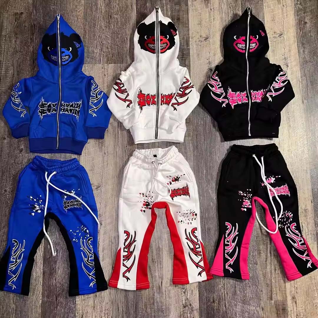 Wholesale Kids Sweatsuits Customizable 2 Piece Sets