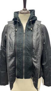 Chaqueta de hombre hecha de cuero de piel de oveja genuina texturizada con bolsillos multifuncionales Chaquetas de motorista ajustadas regulares para hombres - Product Image 3