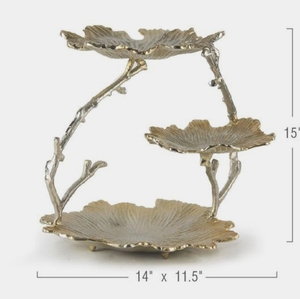 Support à gâteau à 2 niveaux pour la maison, plateau de service à gâteau de fête d'anniversaire de mariage couleur or et argent supports à gâteau en métal moderne outil ustensiles de cuisson - Product Image 5