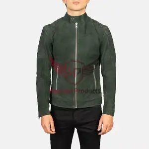 Premium-Großhandel Herren echte Schaffell-Sleder Motorradjacke  stilvoll, warm und langlebig