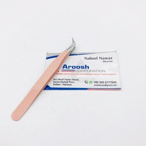 Pinzas para pestañas de acero inoxidable con agarre de diamante de alta calidad, logotipo personalizado, etiqueta privada sostenible profesional, puntiaguda personalizada - Product Image 4