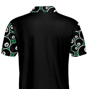 Polos unisexes réversibles grande taille pour billard/snooker/pool 8 boules 100% polyester imprimé par sublimation personnalisé - Product Image 6
