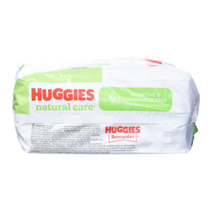 Lingettes pour bébés Huggies Natural Care Sensitive, non parfumées, hypoallergéniques, eau purifiée à 99%, 12 paquets à rabat (768 lingettes au total) - Product Image 3