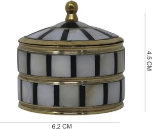 Sindoor Dani de latón de lujo decorado con Incrustaciones de nácar para rituales divinos y nupciales de la mejor calidad ARTESANÍA HECHA A MANO - Product Image 2