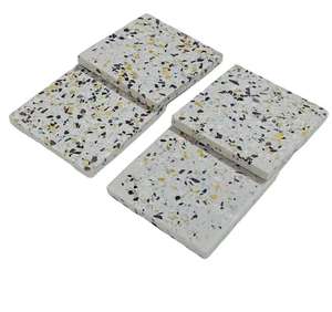Juego de posavasos blancos y multicolores de forma cuadrada de terrazo de estilo americano, utensilios de cocina para el hogar, nuevo estilo personalizado usado - Product Image 1