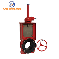 Vanne à opercule MINERCO en acier inoxydable pour boues, commande manuelle, DN50-DN500, avec conception d'étanchéité souple