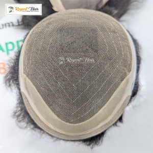 REGENT Premium SFL Man's <b>Toupee</b> with 100% Indian Remy Hair Hand Tied Natural Wave Straight Style Stock for Wholesale - Product Image 2