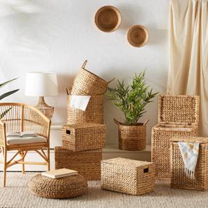 Multipurpose round woven water hyacinth <b>basket</b> Handmade Storage <b>Basket</b> Wholesale eco-friendly Made in Vietnam - Product Image 4