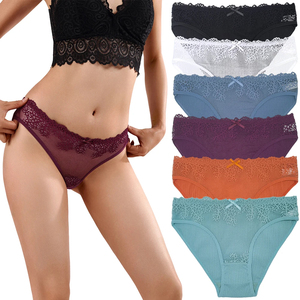 Braguitas de Encaje Premium para Mujer, de Nylon y Spandex, con Diseño Floral, Transpirables, Tipo Boyshort, Lencería Tejida con Orificios, Venta al Por Mayor OEM - Product Image 1