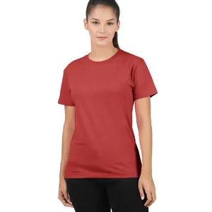 New Women Clothing Wholesale High Quality Solid Color 100% Cotton Shirt Regular O-neck Women T shirt