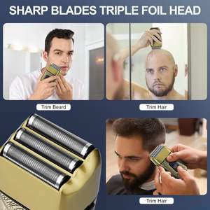 Afeitadora Eléctrica para Hombre con Pantalla LED, Resistente al Agua IPX7, Motor Potente, Recortadora de Barba para Uso Facial, para Hombres Calvos - Product Image 2