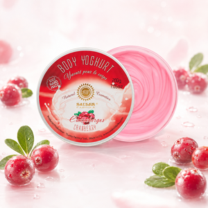 Vente en gros de yaourt corporel à la canneberge 200g, crème hydratante pour le corps faite à la main, parfumée aux fruits, soin de la peau, fabriqué en UE - Product Image 1