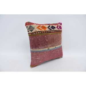 Coussin en laine de Bohème multicolore 14x14 pouces Coussin décoratif Floral Vintage Print Woven Technique Portable pour le sol de la literie - Product Image 3