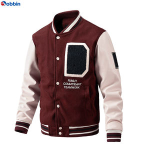 แจ็คเก็ตวาร์ซิตี้ผู้ชายสุดฮิต ดีไซน์ทันสมัย ปักอักษรแบบเบสบอล คอตั้ง ไซส์ใหญ่พิเศษ แต่งขนเฟอร์ - Product Image 3