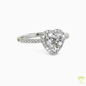 แหวนหมั้นโมอิสซาไนต์รูปหัวใจสำหรับผู้หญิง ประดับเพชรแบบฝังหนามเตย วงแหวนแบบ Pave Band ได้รับการรับรองจาก IGI เครื่องประดับงานแต่งงานสุดหรูระยิบระยับ - Product Image 5