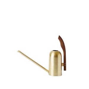 Regadera de Metal pulido dorado claro estándar con mango de madera de Color marrón, accesorios para el hogar y el jardín, lata de agua para plantas - Product Image 1