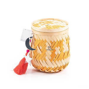 Vente en gros d'usine panier en bambou pour le Ramadan Eid vacances décoration de boîte-cadeau en bambou tissé naturel 2024 panier Ramadan - Product Image 2