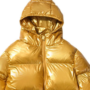 2025 última chaqueta acolchada brillante de estilo callejero para hombres y mujeres de la mejor calidad con servicio OEM de invierno con cuello levantado - Product Image 2