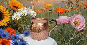 Attrayant chope à bière Moscow Mule de 16oz en cuivre pur avec poignée en laiton en forme de coeur étanche pour les cocktails et les cadeaux - Product Image 5