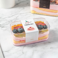 Contenant en plastique PS recyclable pour tiramisu, avec couvercle transparent, idéal pour sandwichs, rouleaux et gâteaux - Vente en gros
