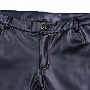 Prix de gros, pantalon en cuir léger à taille haute, sur mesure, pour hommes, avec logo personnalisé, design unique, braguette à boutons - Product Image 5