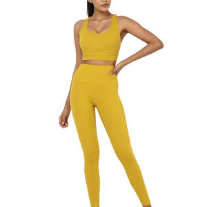 Conjunto de Yoga para Mujer, Tallas Grandes, Transpirable, de Secado Rápido, con Logotipo Frontal, 2 Piezas, Servicio OEM - Product Image 5