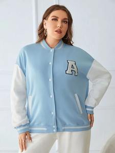 Chaqueta Varsity Premium para Mujer, Cuerpo de Lana, Mangas de Cuero PU, Chaqueta de Béisbol Personalizada con Letras, Fabricante Mayorista - Product Image 4