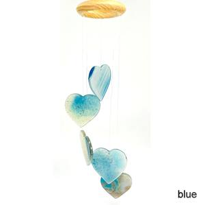 Haute qualité carillon éolien naturel onyx agate aigue-marine couleur coeur carillon éolien tranche guérison cristal agate carillon décoration de la maison - Product Image 2