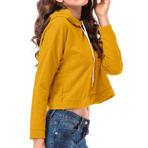 เสื้อครอปมีฮู้ดของผู้หญิงเสื้อครอปมีฮู้ดแขนยาวโอเวอร์ไซส์แบบรูดซิปครึ่งหน้าปัก3D สำหรับฤดูหนาว - Product Image 4