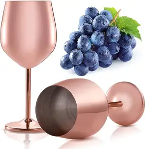 Beautiful Indian Stainless Steel Mirror Finished Red Wine Glass Shatterproof Drinking Goblet Cup Cocktails Banquet Party