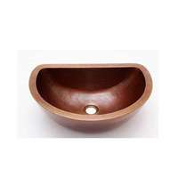 Lavabo en cuivre avec revêtement noir pour hôtel, maison, villas, décoration de salle de bain, lavabo en cuivre de forme ronde