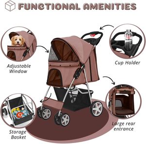 OEM ODM Support de poussette toutes saisons TH-PSP-460 Couverture météo respirante pour animaux de compagnie Panier de rangement de voyage Tasse - Product Image 3