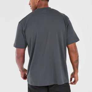 Venta al por mayor camiseta blanca para hombres impresión personalizada 230 Gsm camiseta de gran tamaño liso holgado estilo callejero camisetas de algodón para hombres - Product Image 4