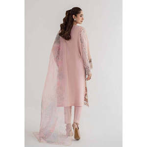 Maria.B. Luxury Light Pink Floral Embroidered Stretchable Cotton Lawn Sari Salwar Kameez Choli Lehenga Choli-<b>Pakistani</b> <b>Dress</b> - Product Image 5
