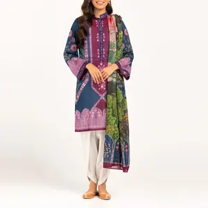 2023 nueva moda de alta calidad de 3 piezas señoras paquistaníes Salwar Kameez más vendidos ODM al por mayor Stitch Lawn Dress Indian AMK - Product Image 5
