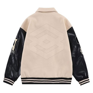Chaqueta de invierno de manga larga de último diseño de alta calidad para hombre, chaqueta deportiva con bordado de chenilla y letras - Product Image 3