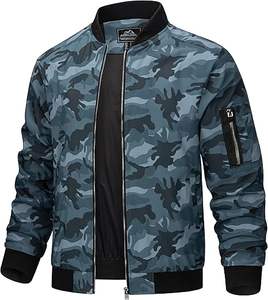 Blouson bombardier pour homme léger et décontracté, manteau coupe-vent zippé avec poche pour le printemps et l'automne - Product Image 6