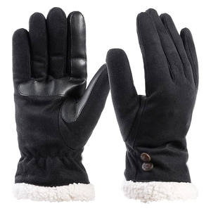 Meilleure vente Gants en cuir noir faits à la main personnalisés hiver mode style uni du Pakistan de la plus haute qualité pour l'extérieur - Product Image 1